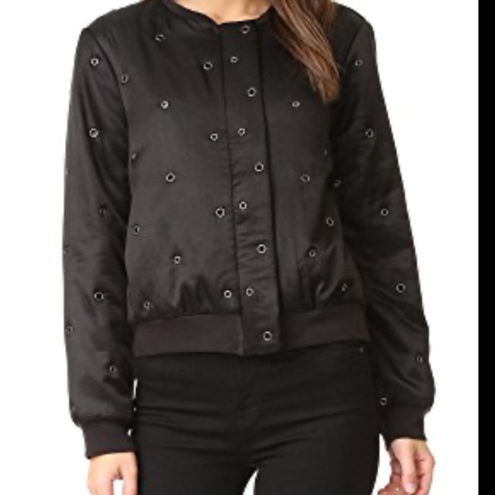 VELVET By Graham & Spencer Stylish Perforated in Gunmetal Black Jacket